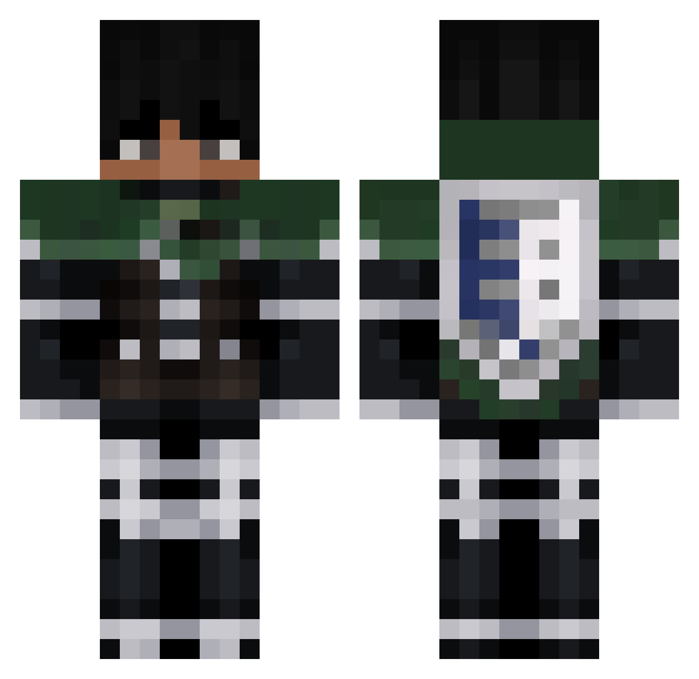 FedeOnMinecraft Minecraft skin, front and back view