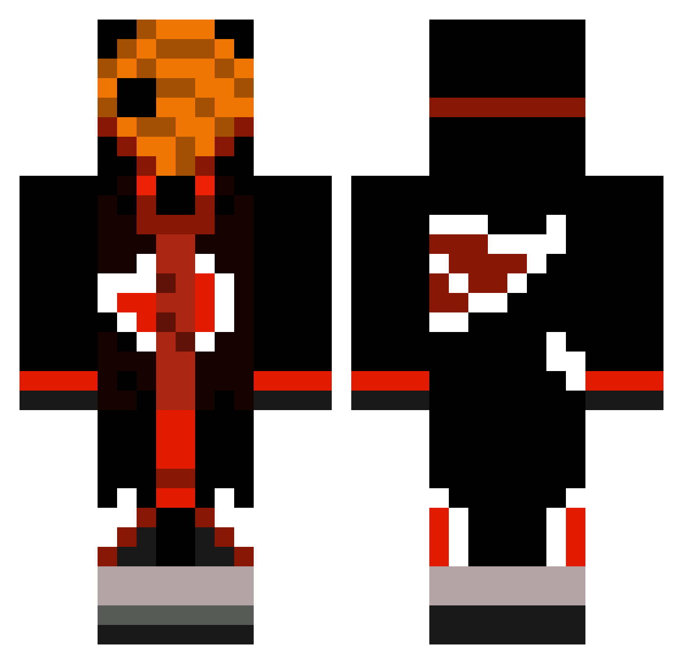 unknownnikka Minecraft skin, front and back view