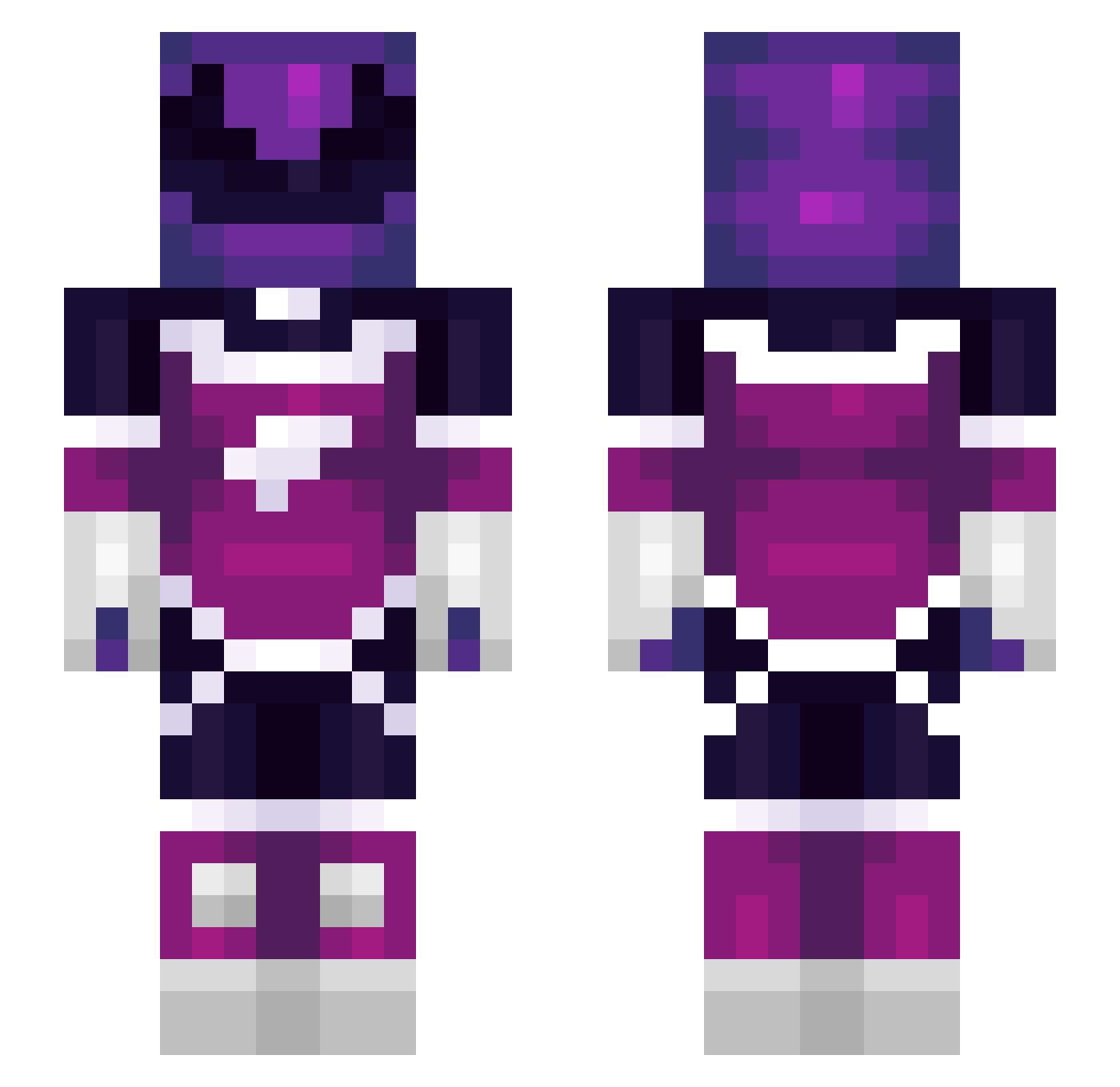 Aurus974 Minecraft skin, front and back view