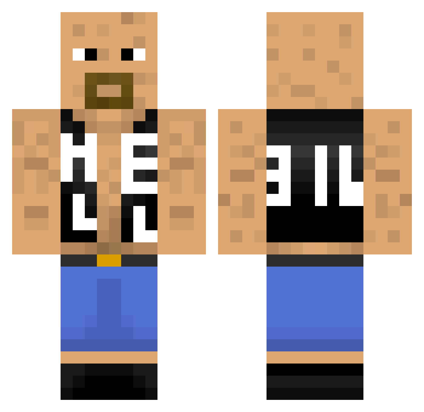 aaroncantmosh Minecraft skin, front and back view
