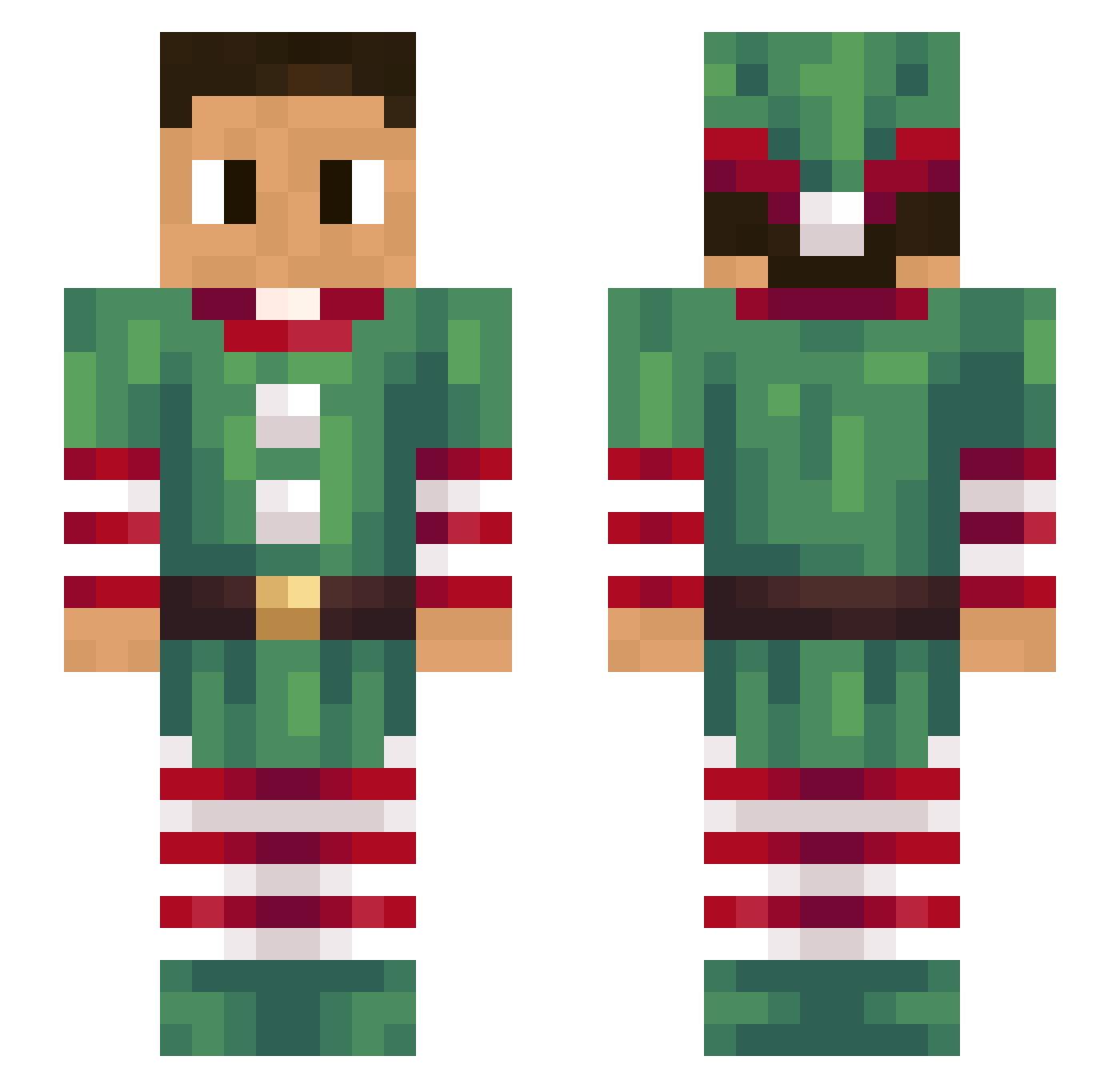quzzii Minecraft skin, front and back view