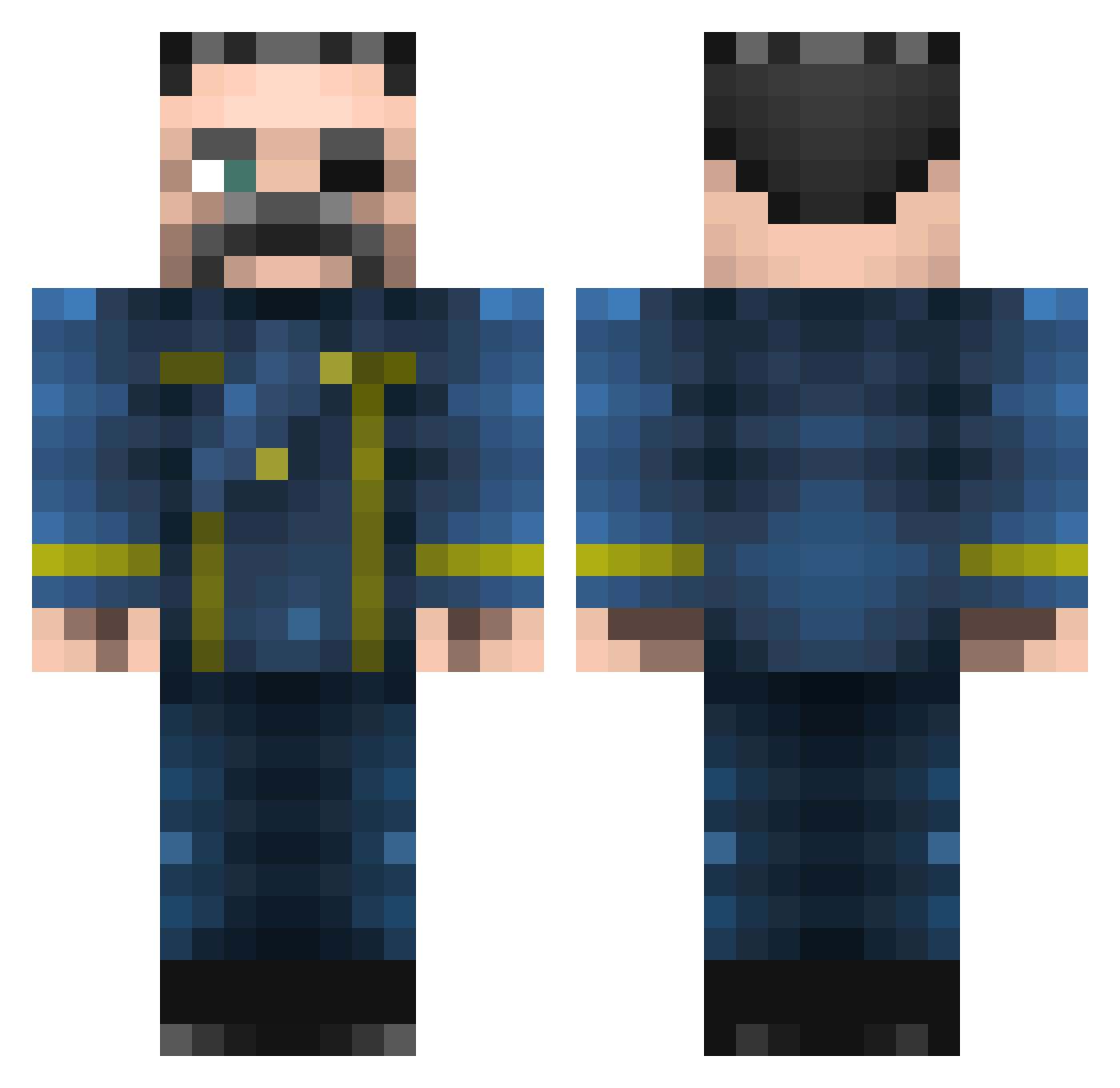 LaCalotte Minecraft skin, front and back view