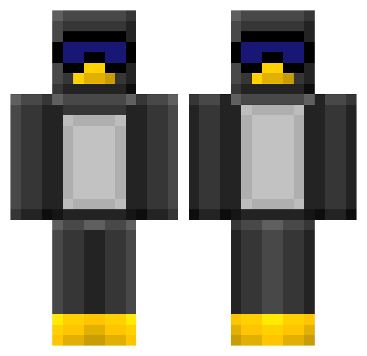 neeyvie Minecraft skin, front and back view