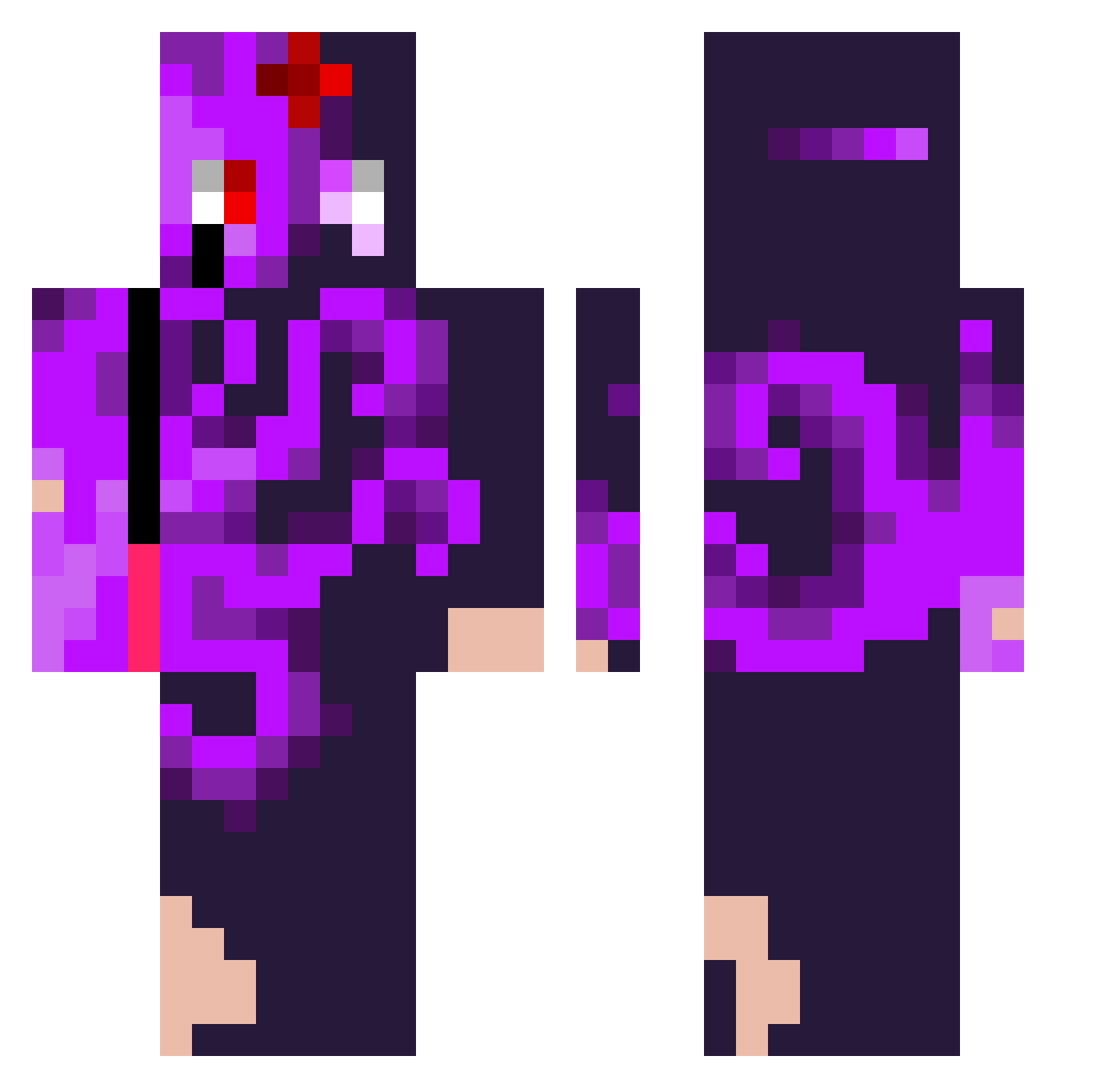 AstralGlitchYT Minecraft skin, front and back view