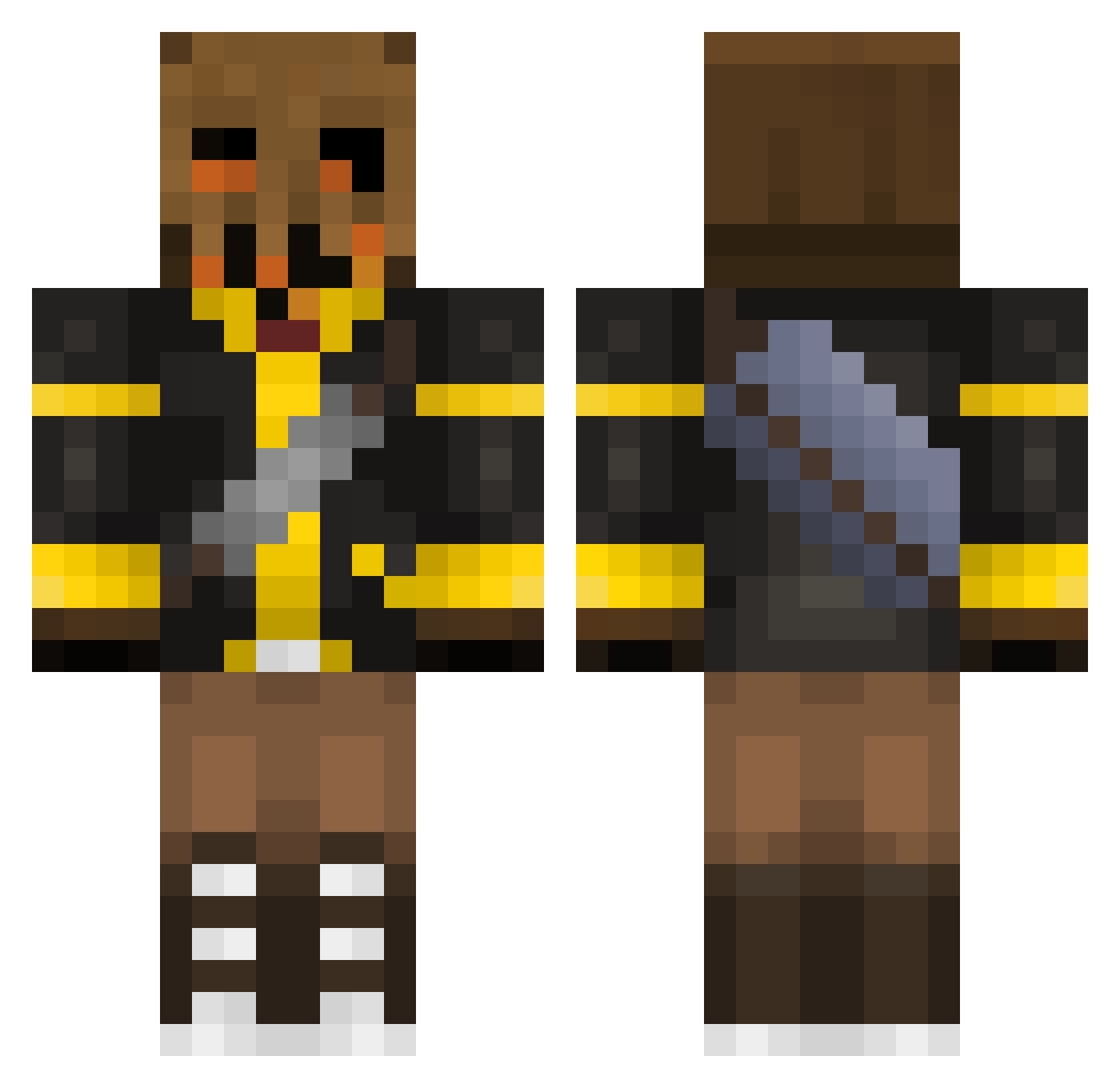 Hoovuh Minecraft skin, front and back view