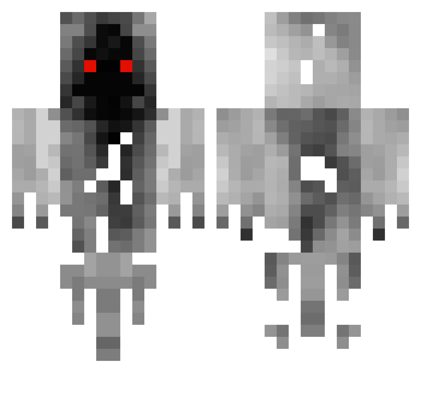Asmile Minecraft skin, front and back view