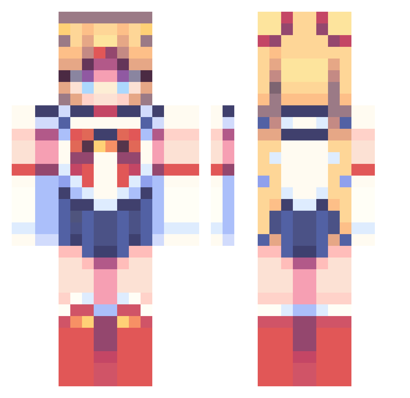 Paan3s Minecraft skin, front and back view