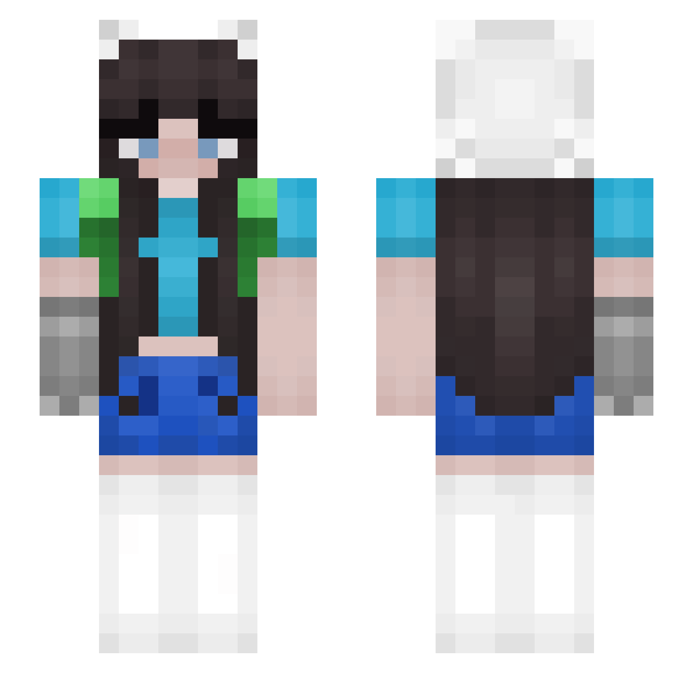 Kimkairi Minecraft skin, front and back view