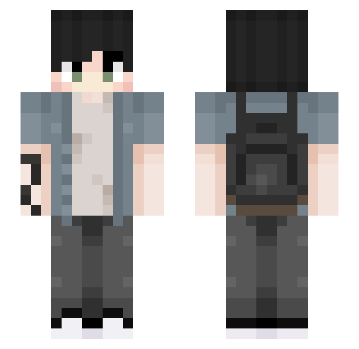 Volciq Minecraft skin, front and back view
