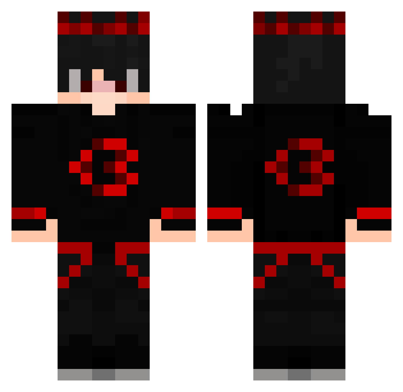 Me_syrex Minecraft skin, front and back view