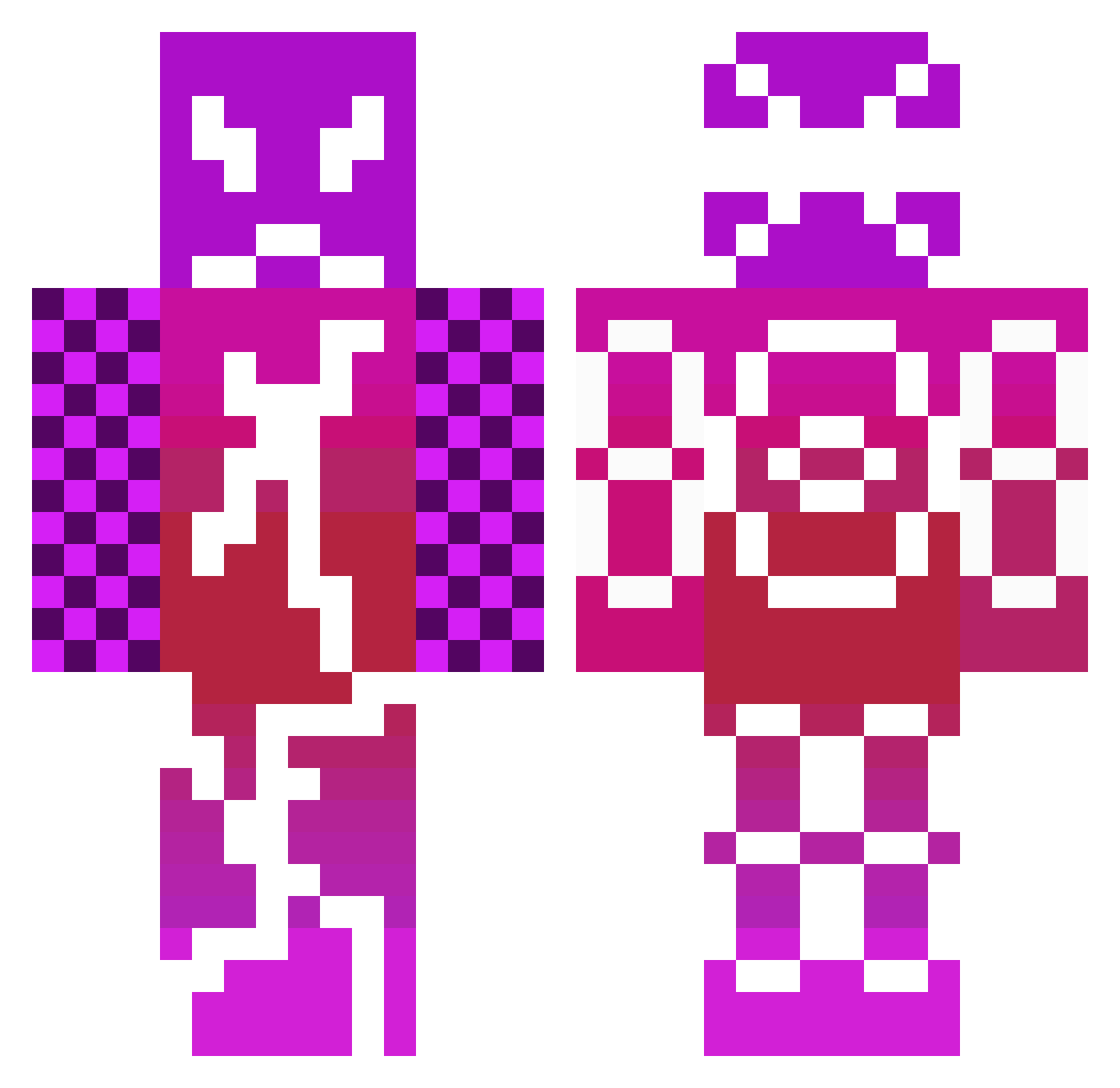 Cartofel381 Minecraft skin, front and back view