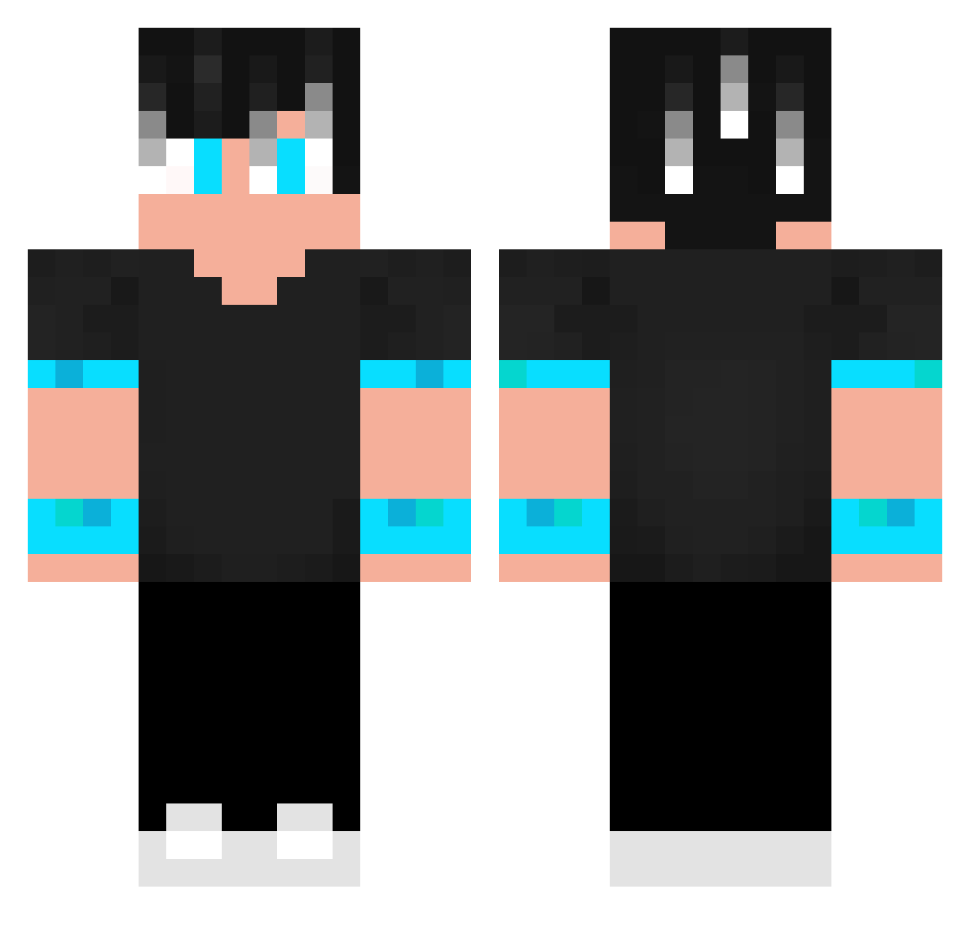 ilkzBR Minecraft skin, front and back view