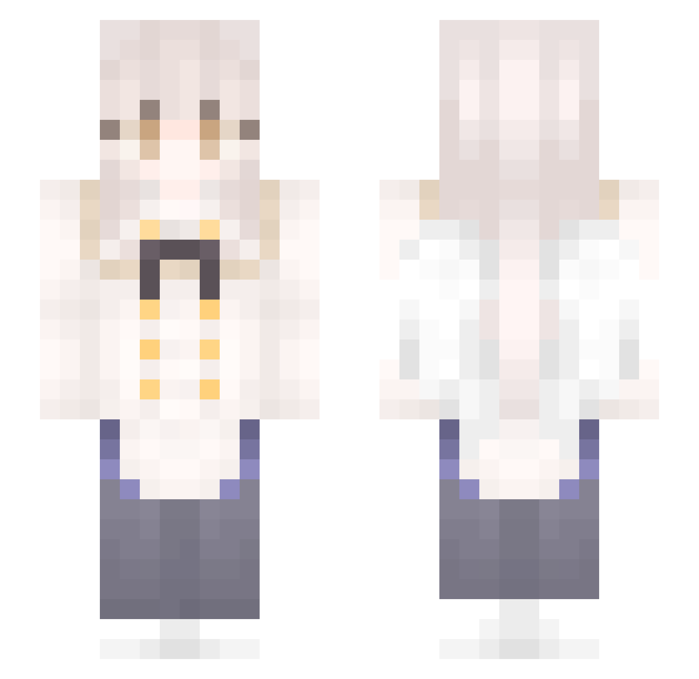 KirifujiNagisa Minecraft skin, front and back view