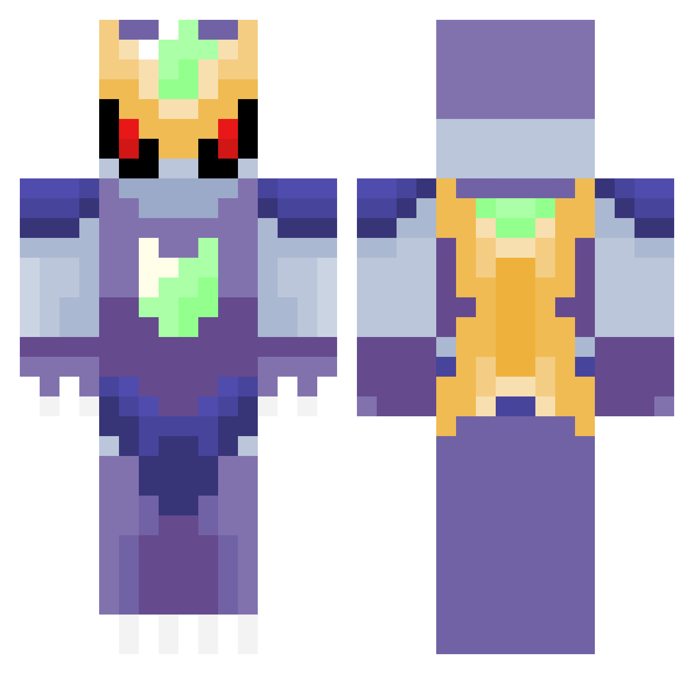 SimplySaosin Minecraft skin, front and back view