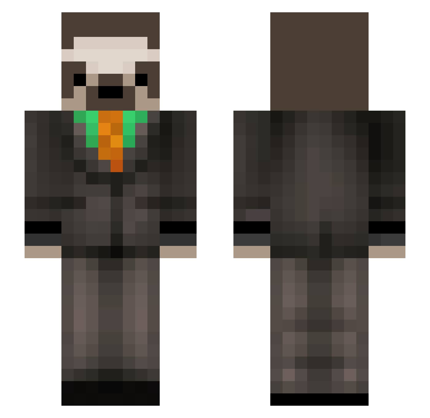 Slappy_Sloth Minecraft skin, front and back view