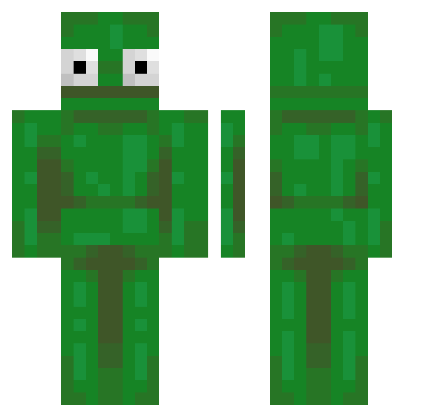 Ox79 Minecraft skin, front and back view