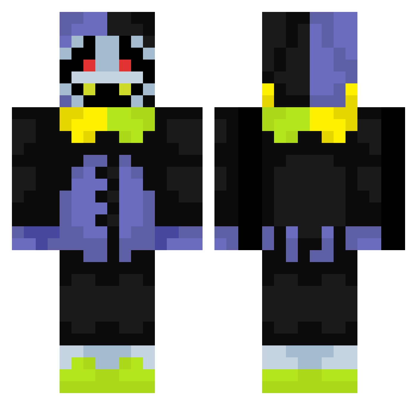 Michi_san Minecraft skin, front and back view