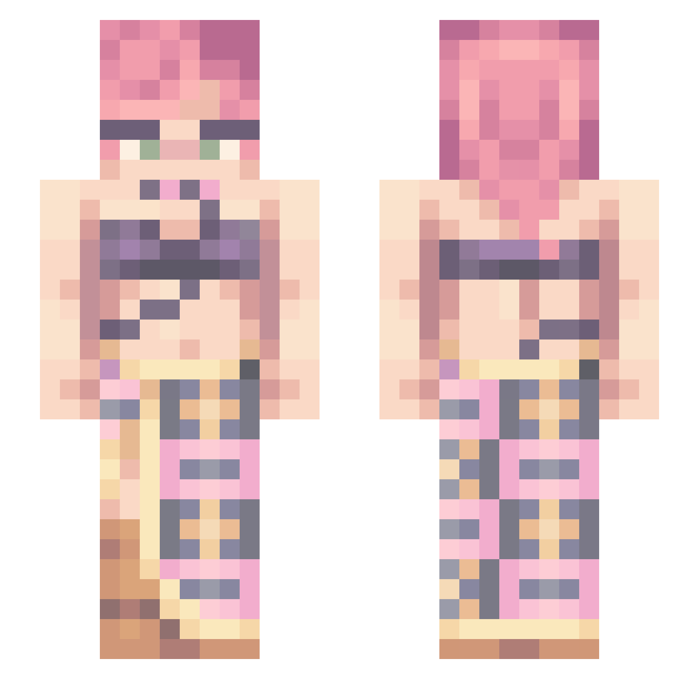 gumjin Minecraft skin, front and back view