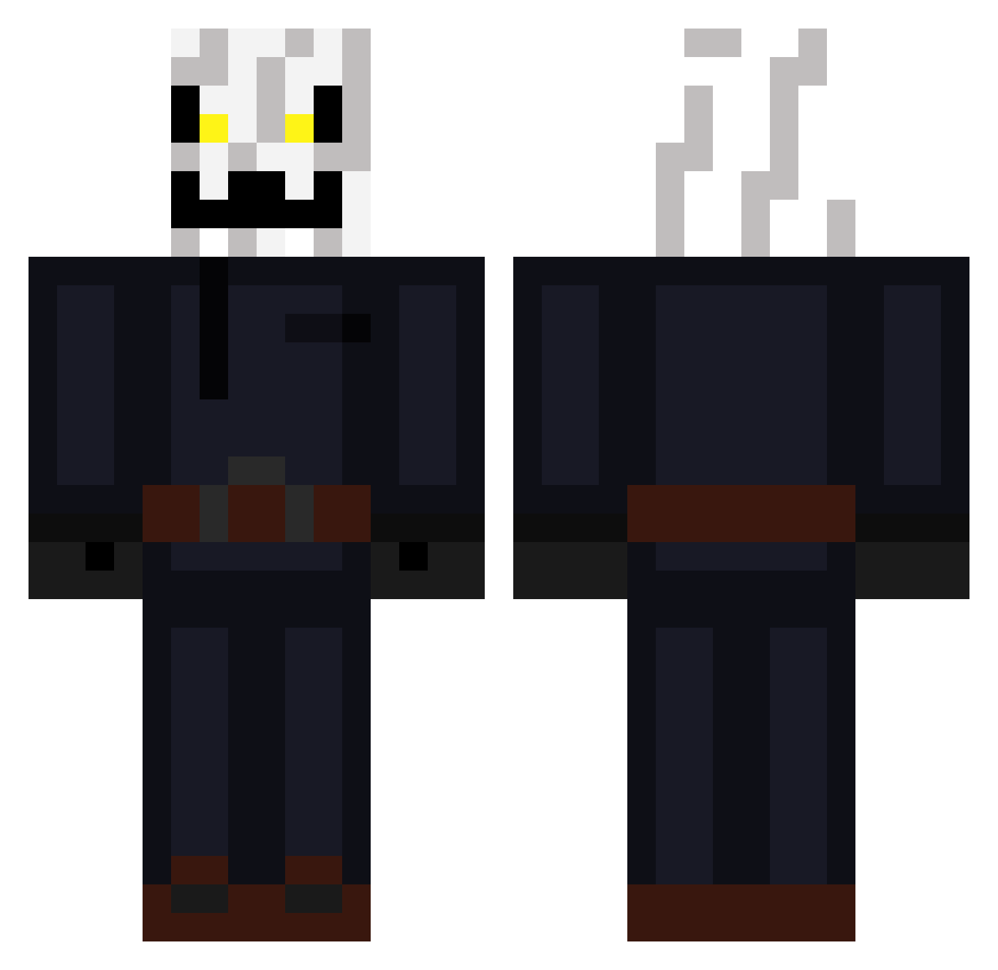 Flavins Minecraft skin, front and back view