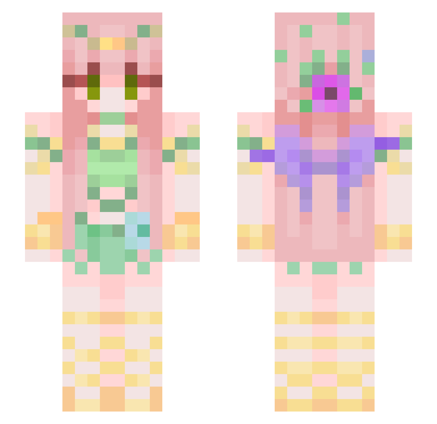 kitcat27 Minecraft skin, front and back view