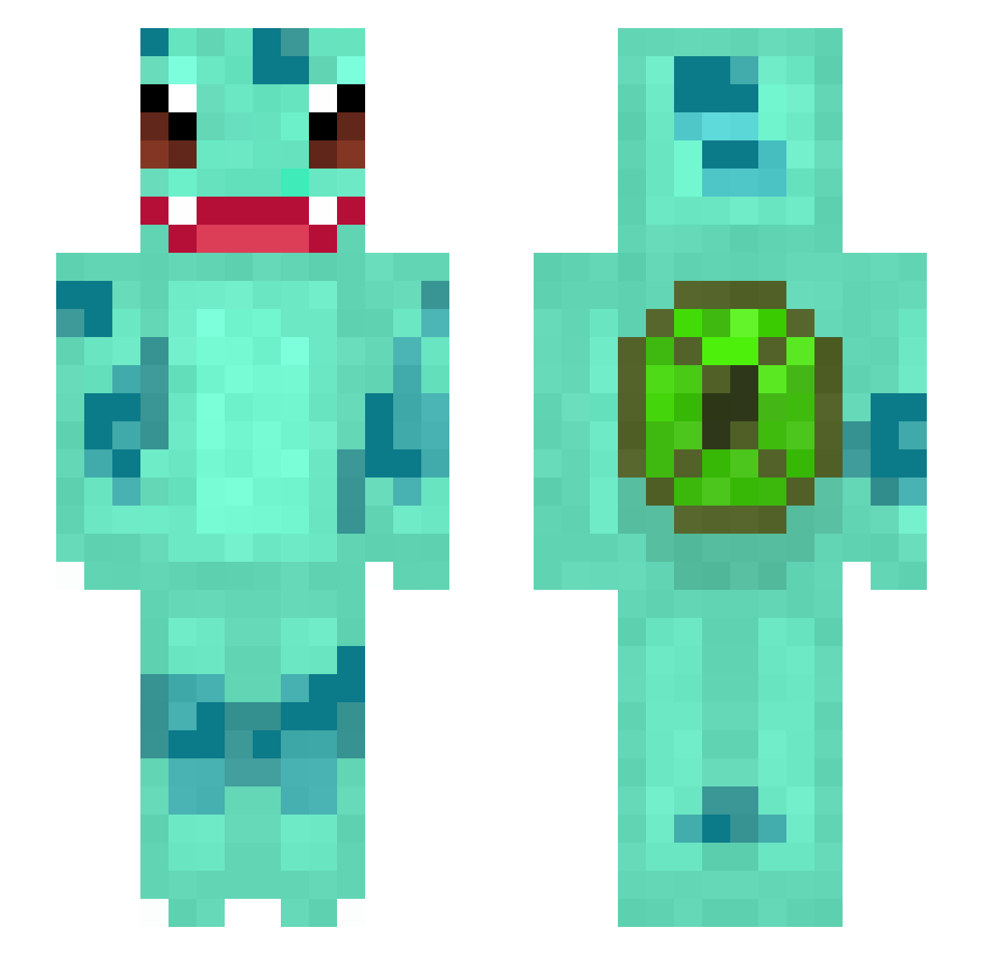 Deprivd Minecraft skin, front and back view