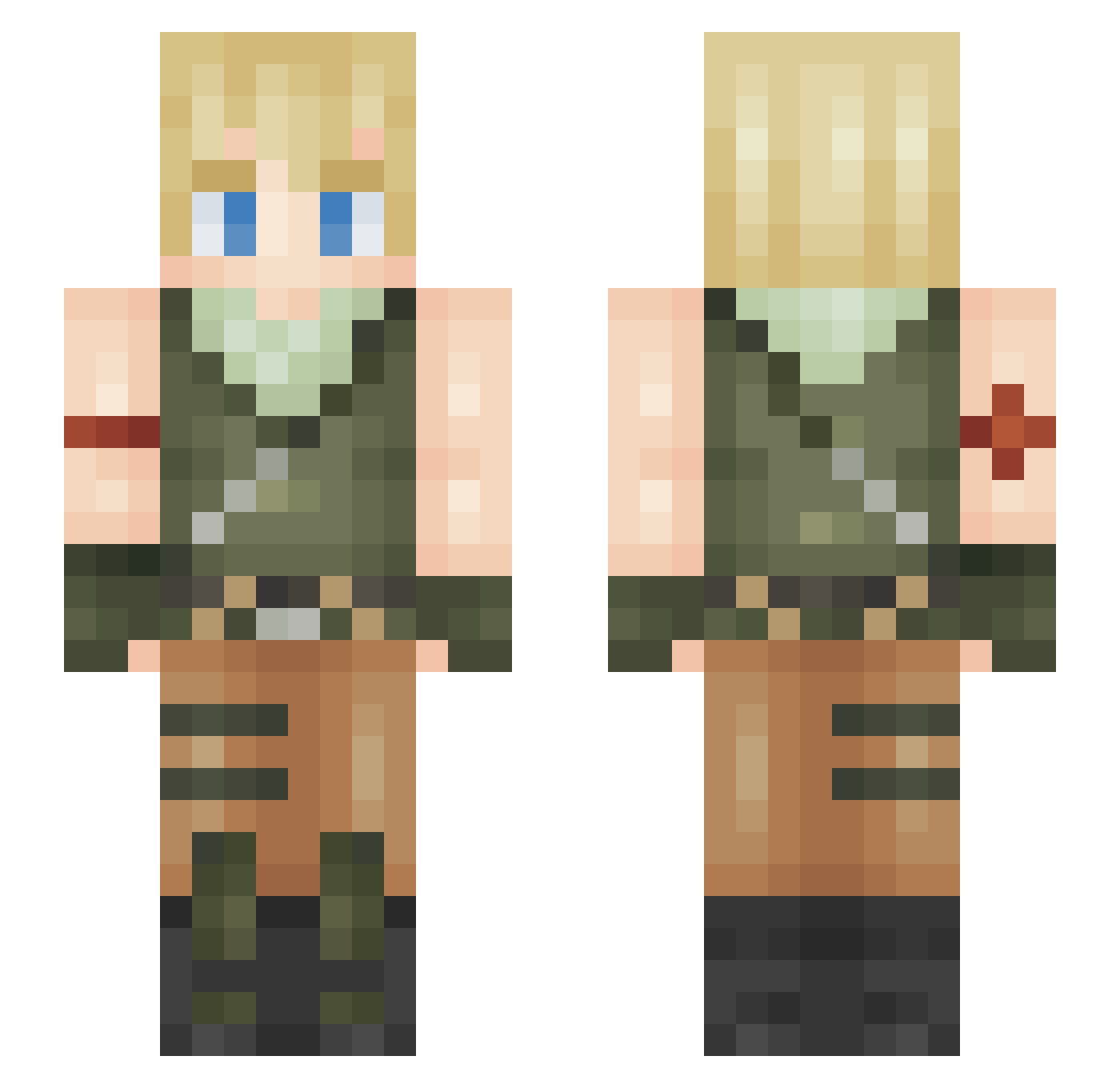 PineconeWalrus Minecraft skin, front and back view