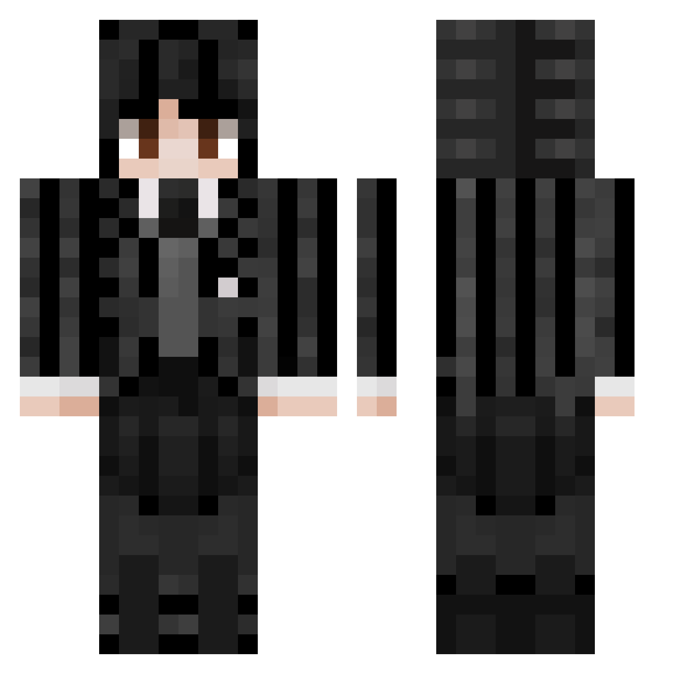 Aquablaze Minecraft skin, front and back view