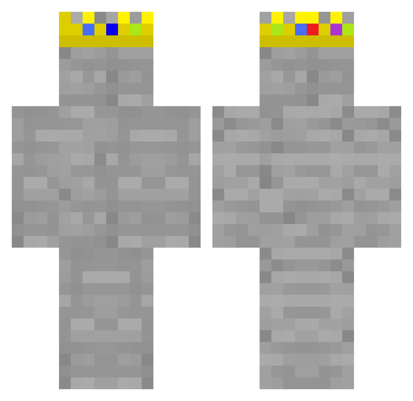 Stovyx Minecraft skin, front and back view
