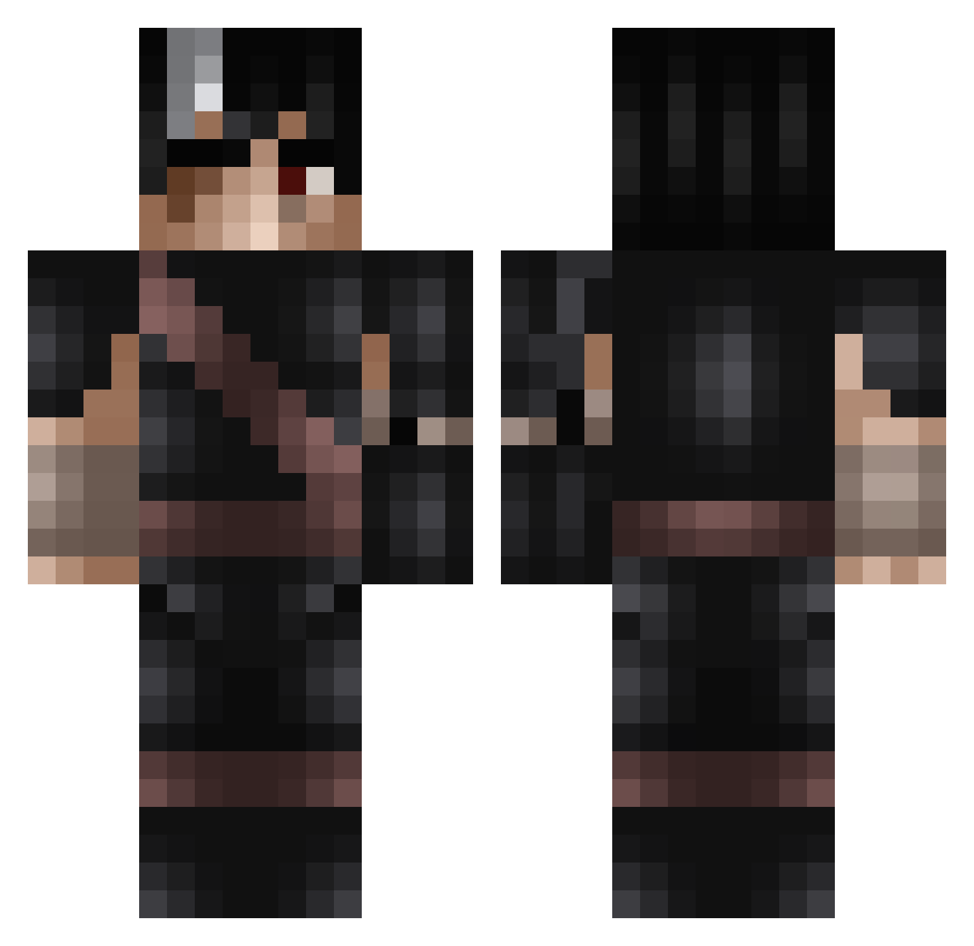 _iKal Minecraft skin, front and back view