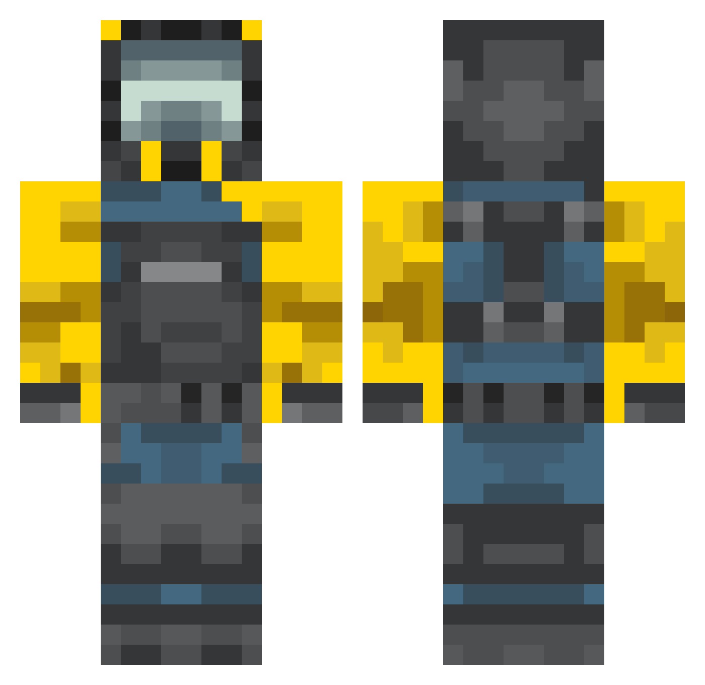 Sensifyz Minecraft skin, front and back view