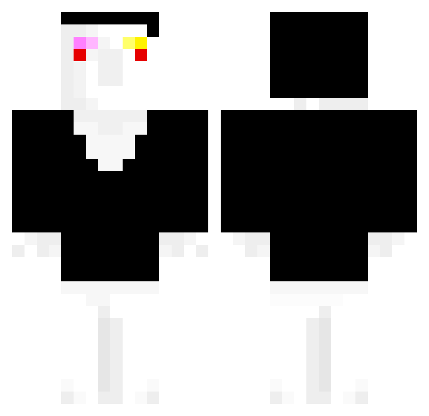 fragtrap1337 Minecraft skin, front and back view