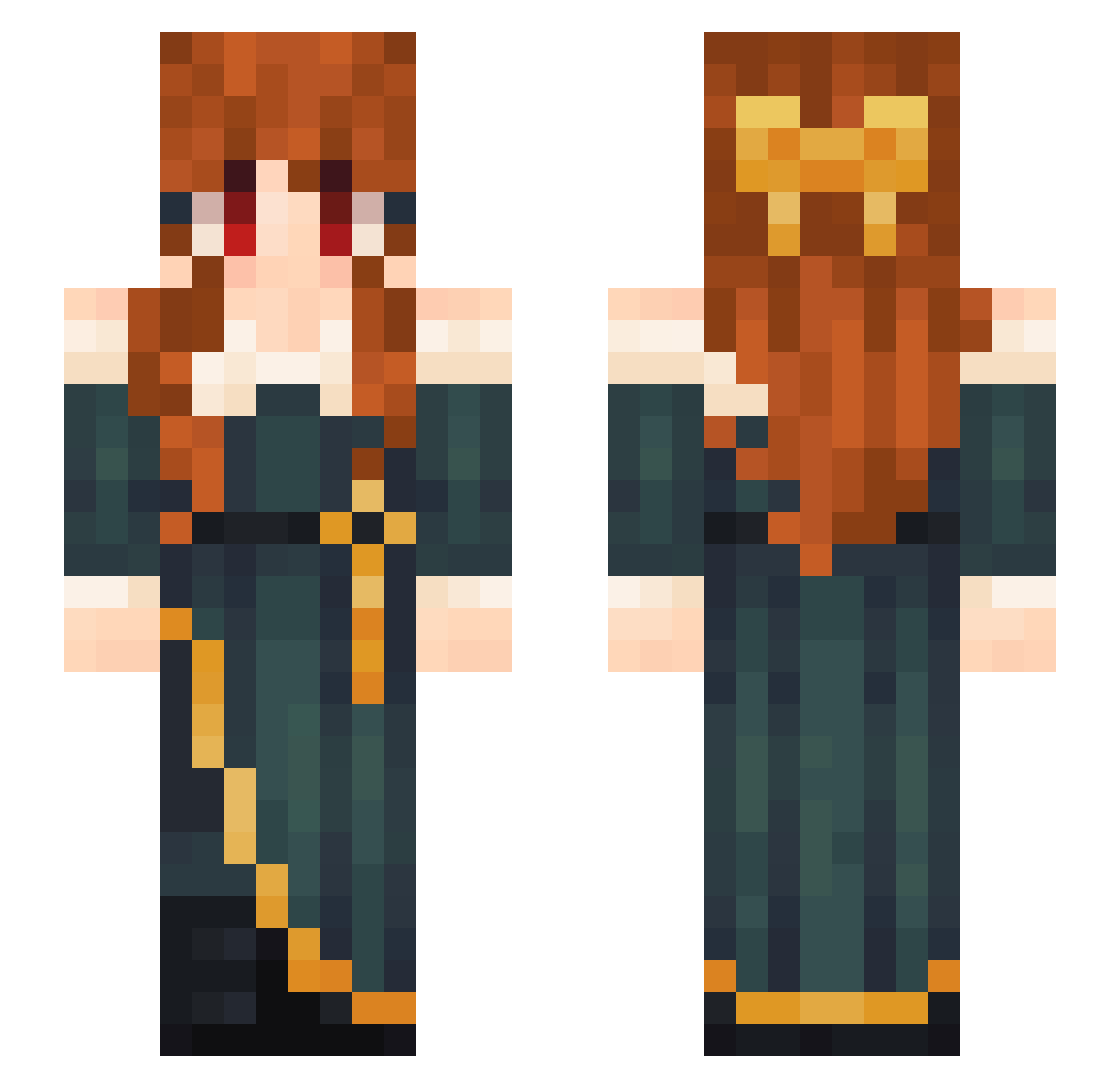 Pina_Peek Minecraft skin, front and back view