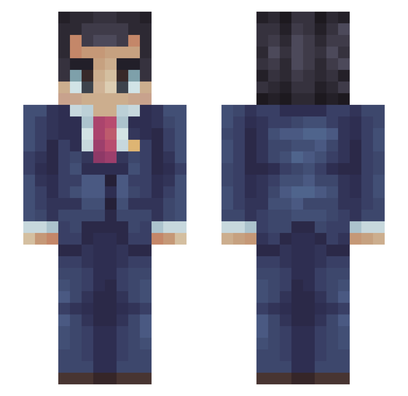 Ozone183 Minecraft skin, front and back view