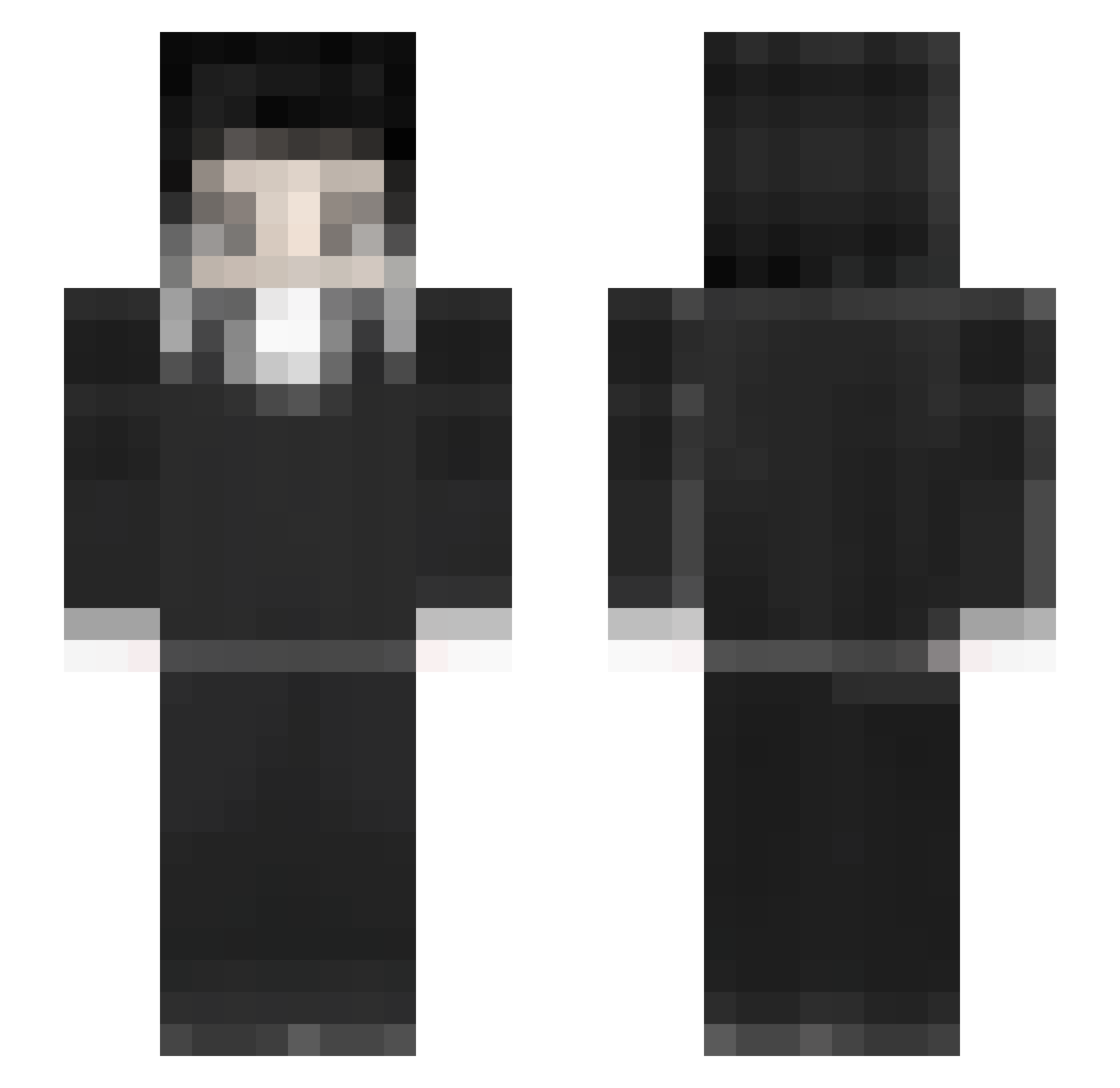 Corazilla Minecraft skin, front and back view