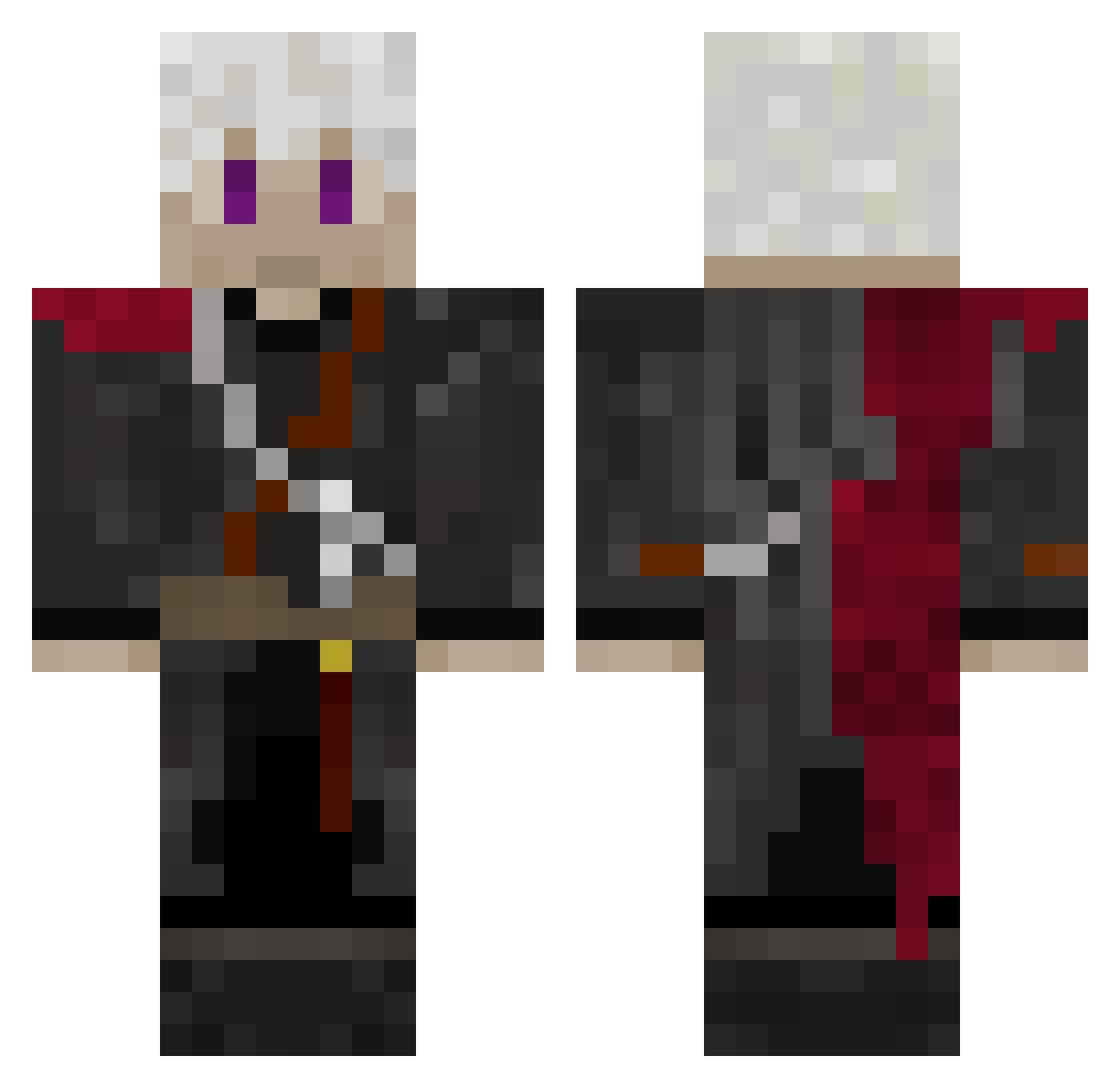 XxMalokMasterxX Minecraft skin, front and back view