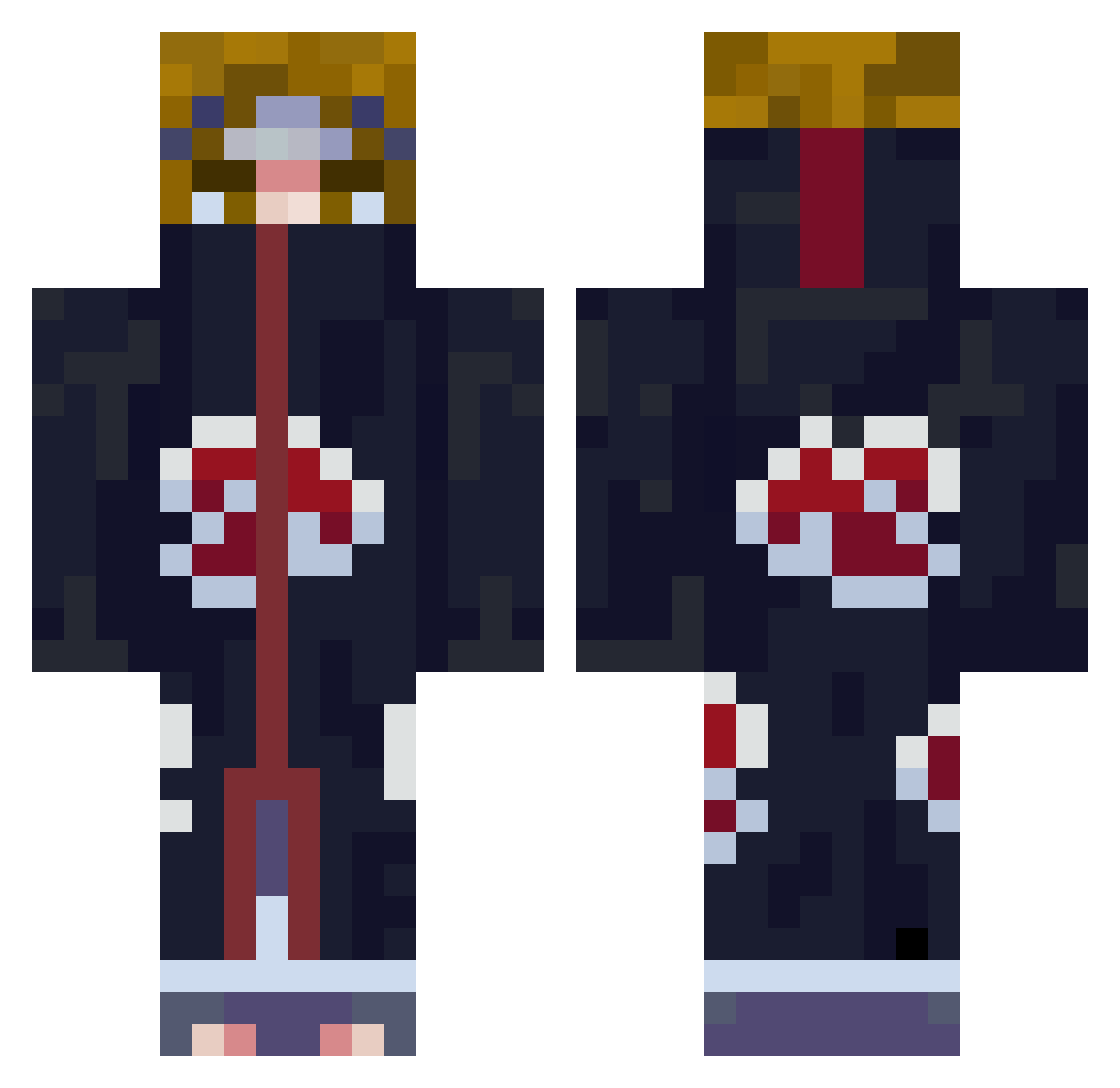 Fretail15 Minecraft skin, front and back view