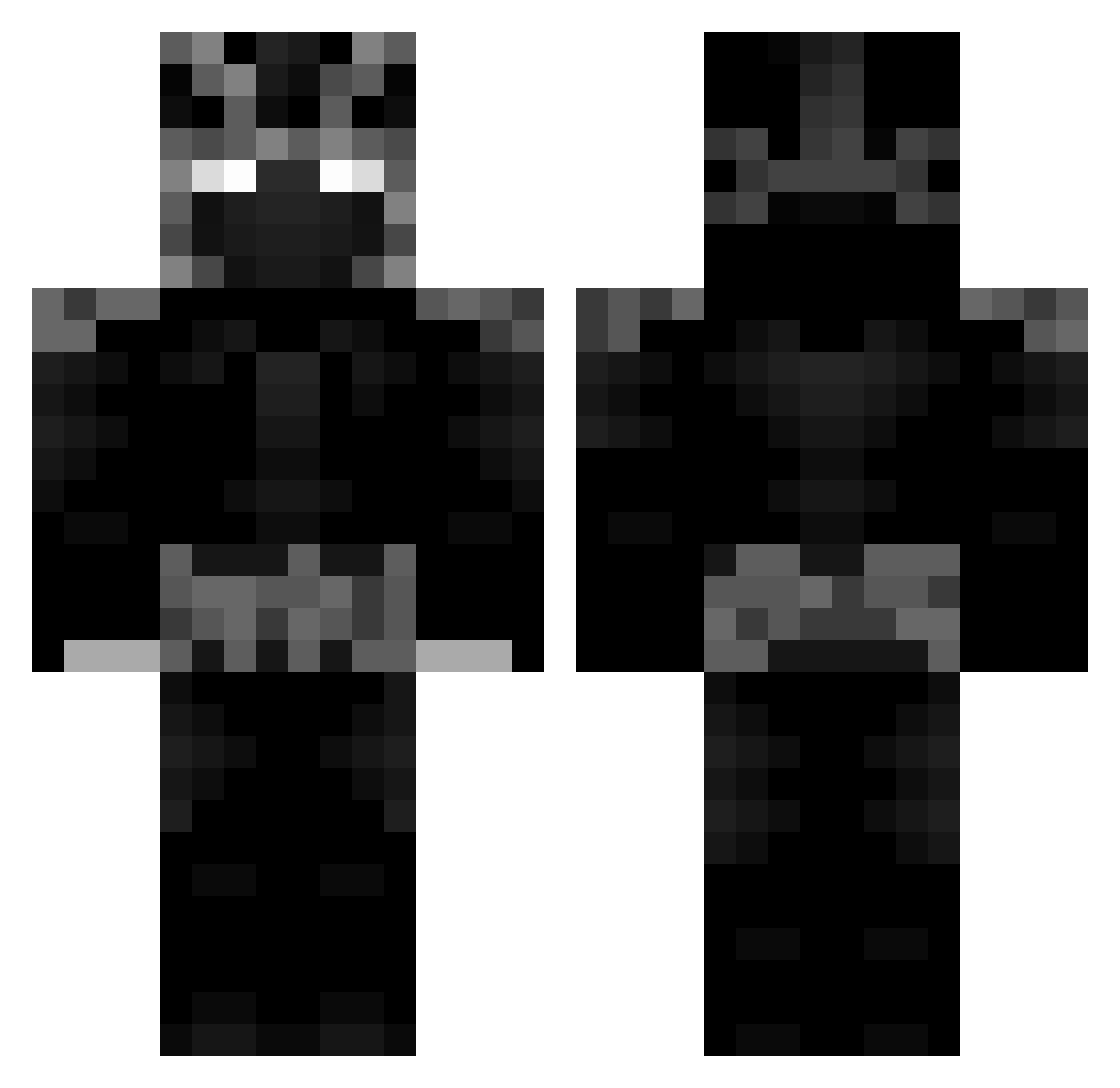 Intruso Minecraft skin, front and back view