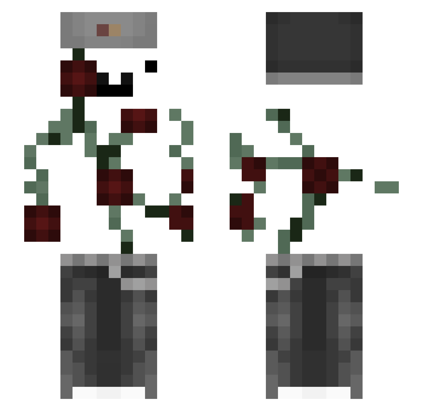 RaysMC Minecraft skin, front and back view