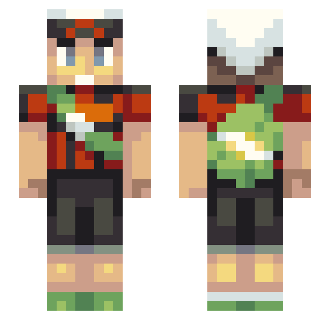 Osers Minecraft skin, front and back view