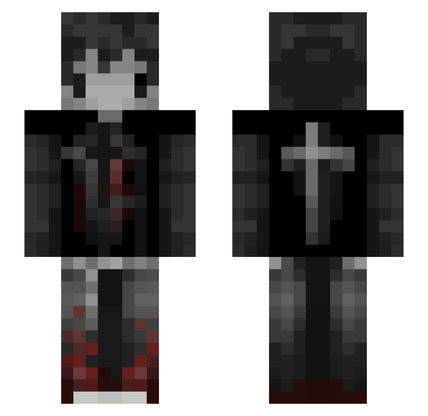 BBxRobbie Minecraft skin, front and back view