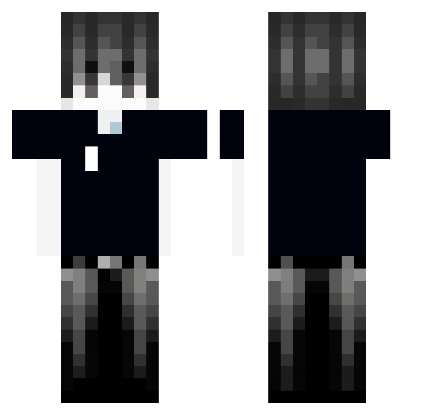 2CB_ Minecraft skin, front and back view