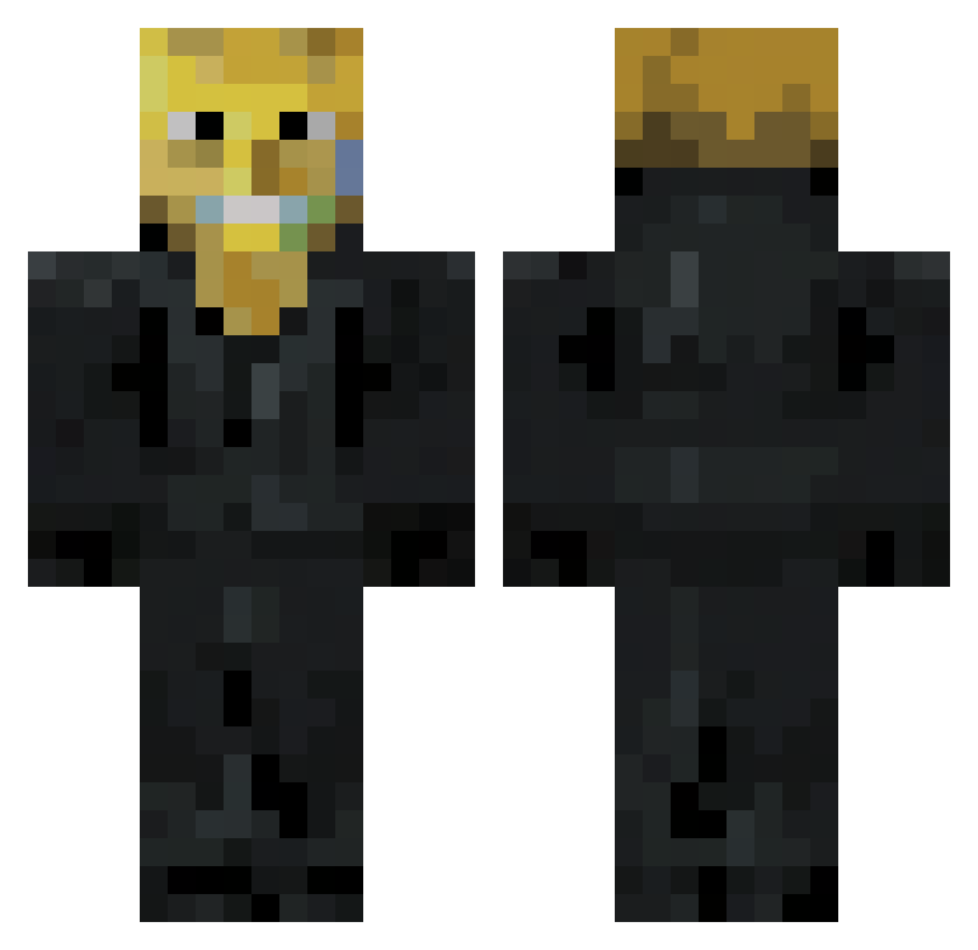 FunkyBanana64 Minecraft skin, front and back view