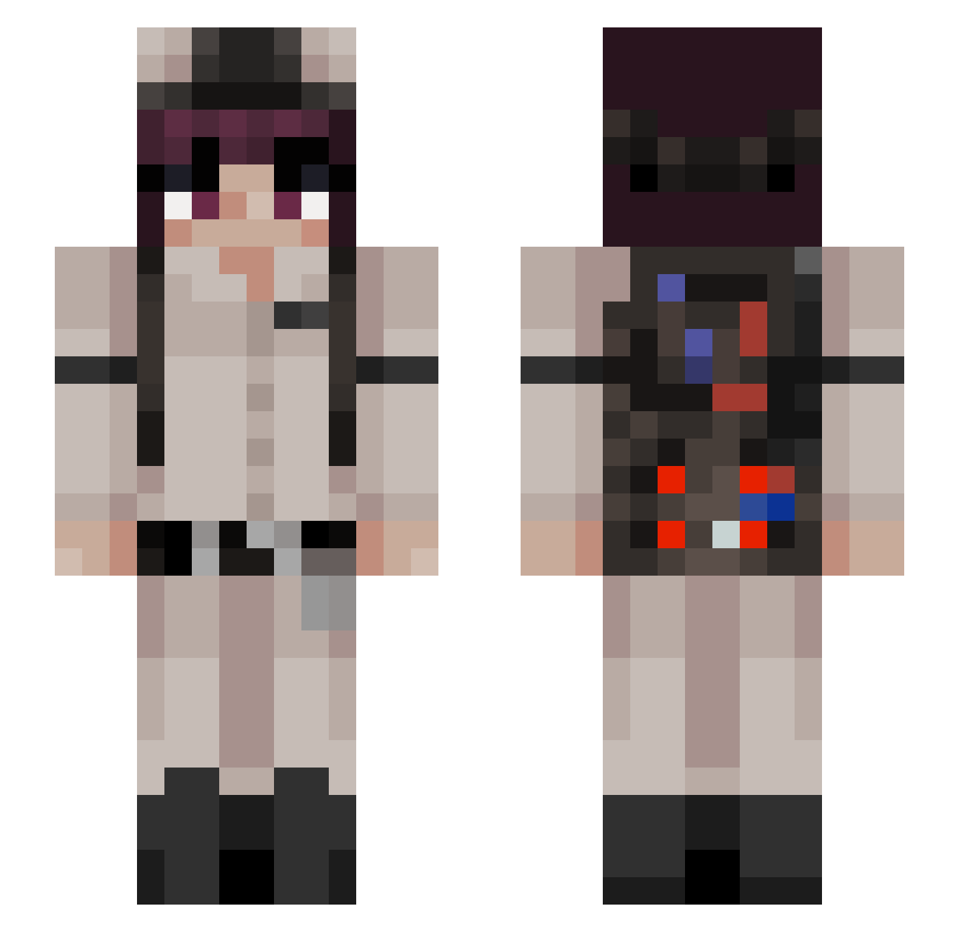 Sarahhcyy Minecraft skin, front and back view