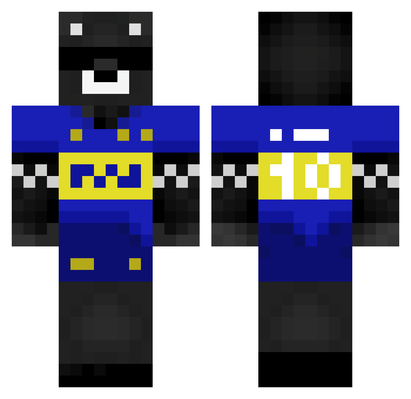Theleo12 Minecraft skin, front and back view
