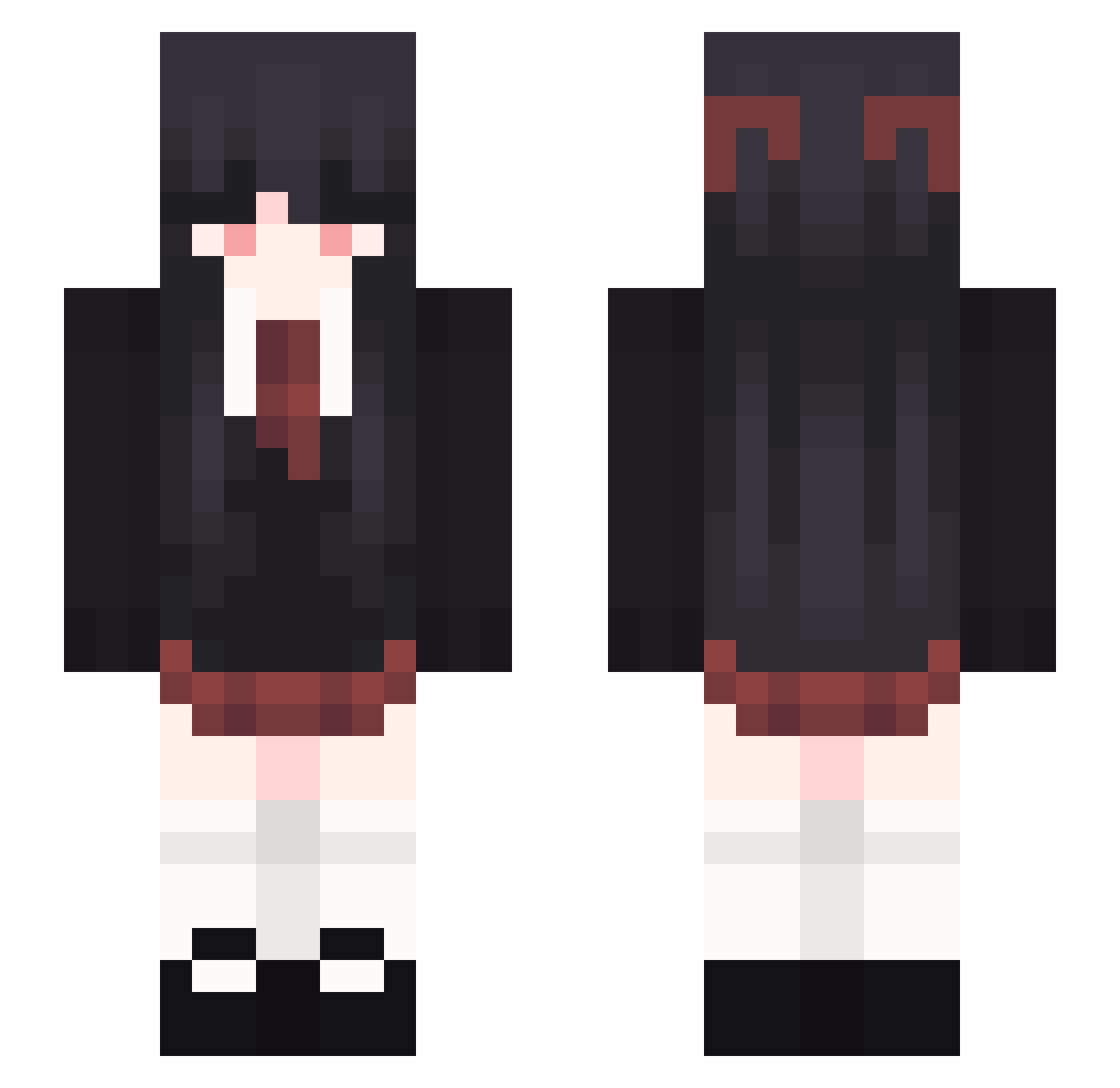 sakuraiiai Minecraft skin, front and back view