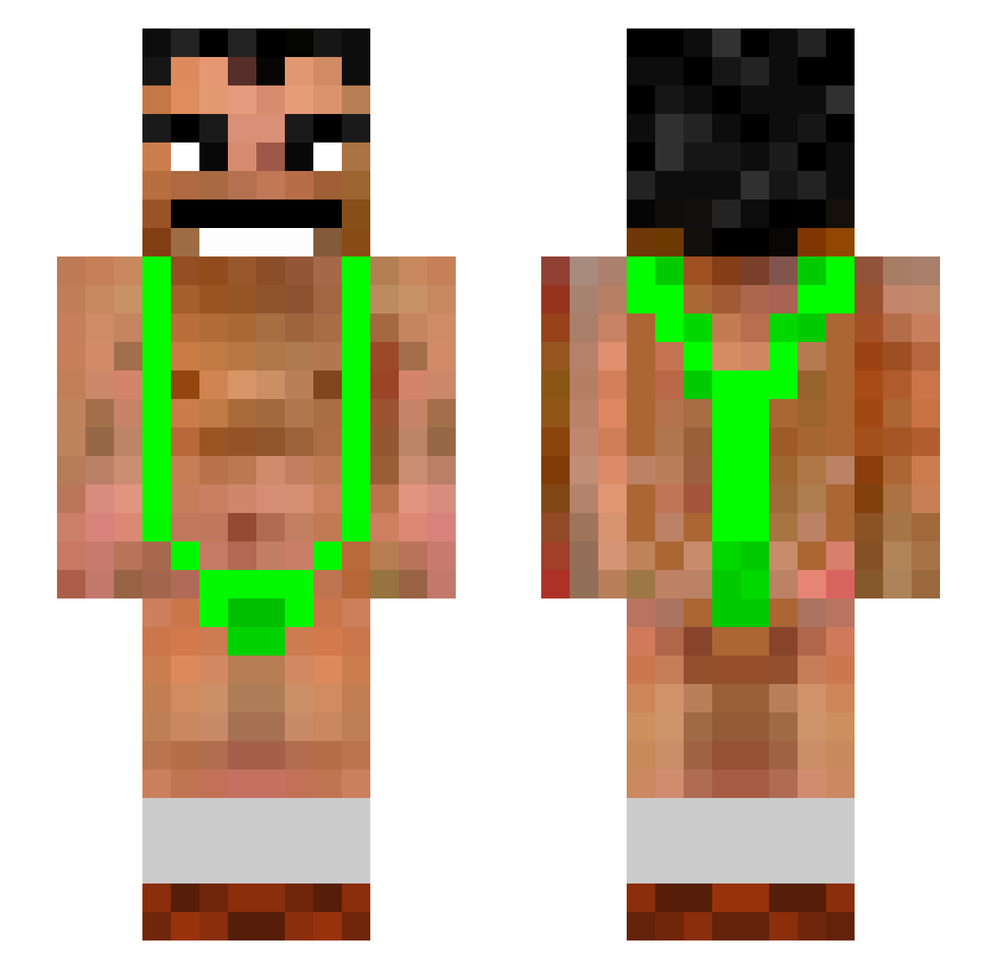 Vaselin3 Minecraft skin, front and back view