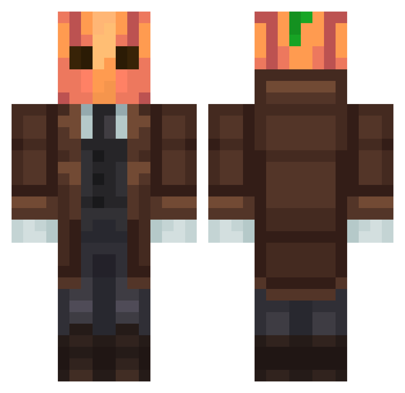 Dvllahan Minecraft skin, front and back view