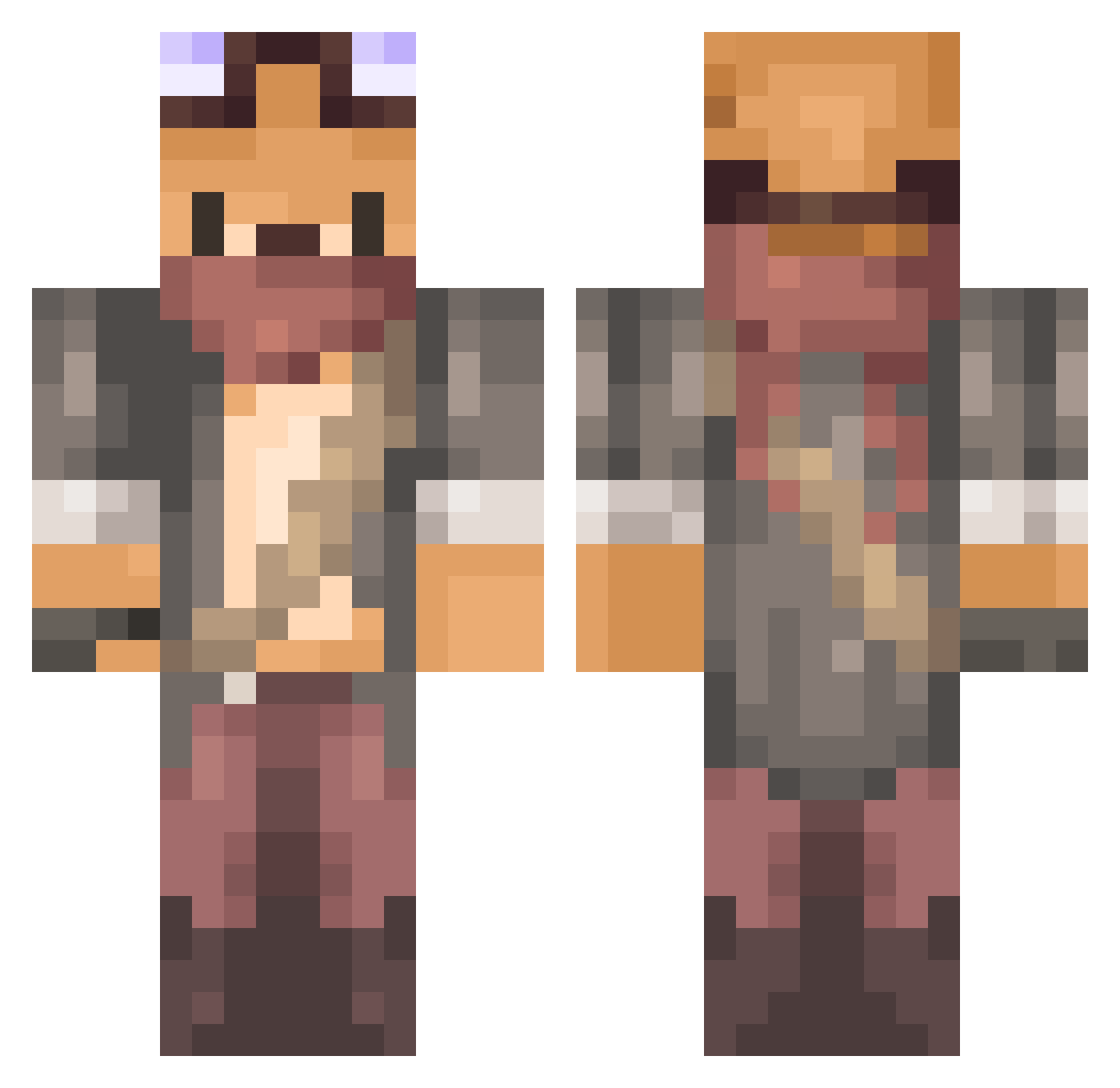 Rebecca03 Minecraft skin, front and back view