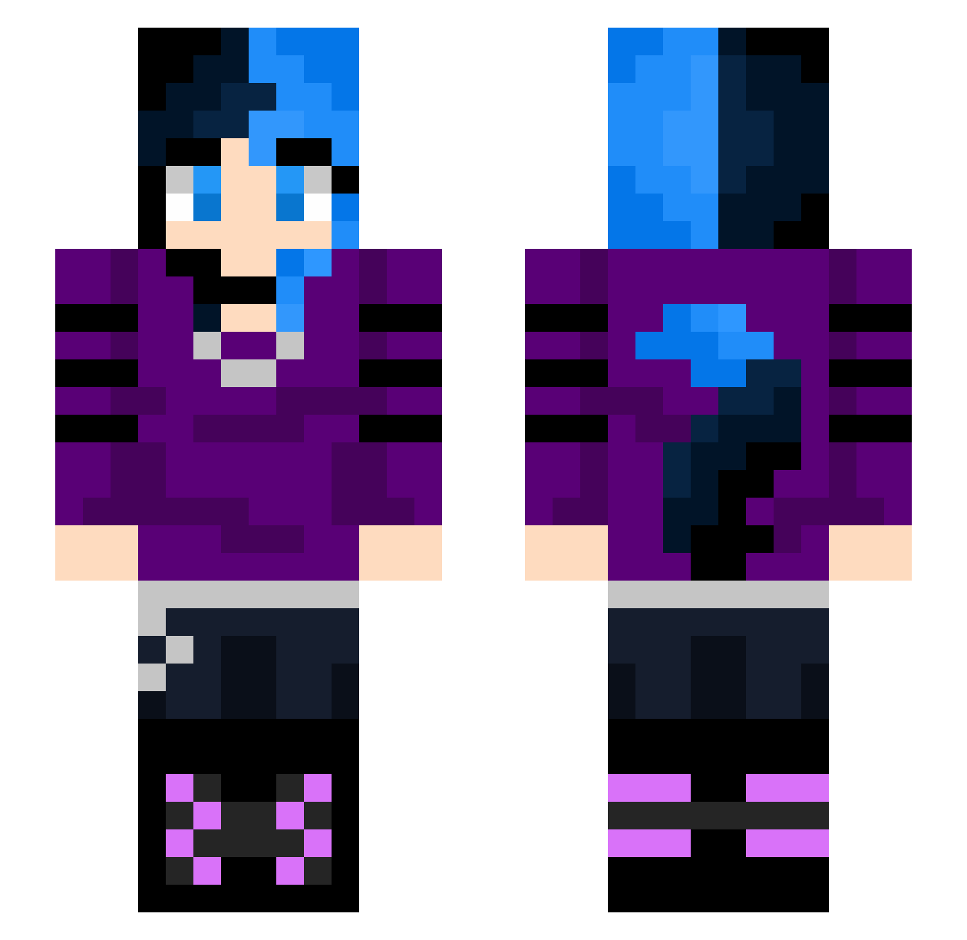 wishalyssa Minecraft skin, front and back view
