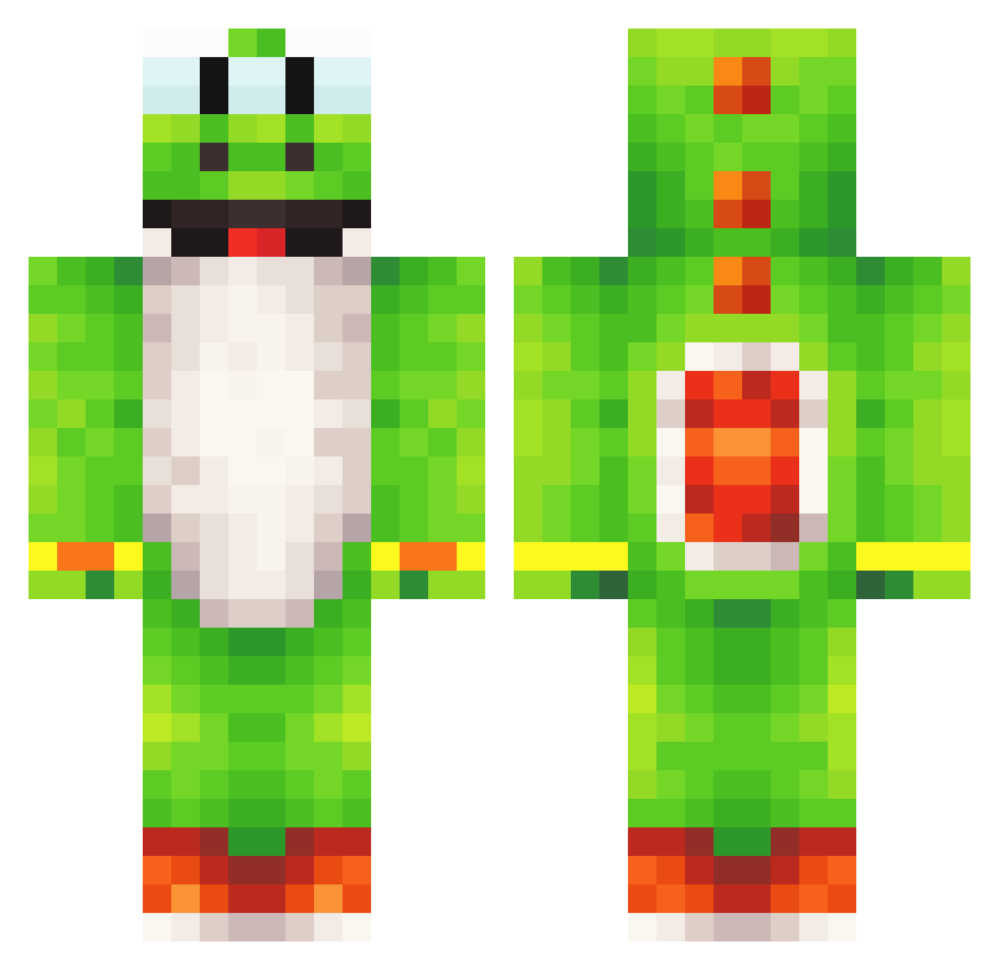 negiroto3 Minecraft skin, front and back view